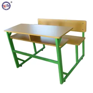 Wholesale Cheap classroom university student bench attached double seat school desks and chairs