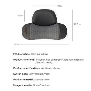 Almohada cervical de espuma viscoelástica con calefacción y compresión, función de amortiguación, alimentación USB, tamaño personalizable, masaje para la nuca y la espalda - Product Image 6