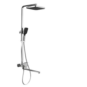 Stainless Steel Shower Set Square Brushed Black Rain <b>Spray</b> Bubble Wall <b>Mounted</b> Bathroom Toilet - Product Image 2