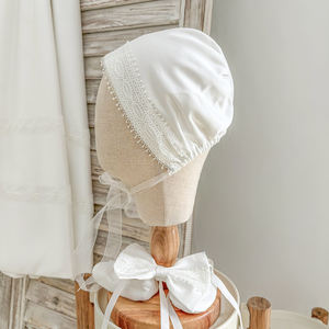 Abito da battesimo <span class=keywords><strong>Unisex</strong></span> abito da battesimo neonato abito da battesimo in raso duchessa a maniche lunghe - Product Image 4