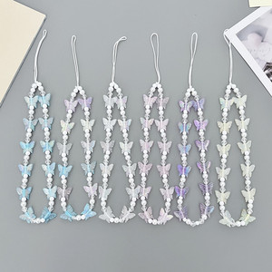 Charme de téléphone Longe Mobile Sangle Anti-Perte <span class=keywords><strong>Perle</strong></span> Papillon Perlé Téléphone Suspendu Corde Acrylique Téléphone Cas Chaîne Pour Femmes Fille - Product Image 2