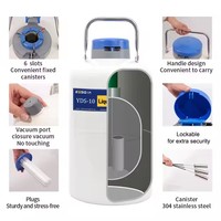 Récipient cryogénique portable 1L-10L en alliage d'aluminium Dewar Petit réservoir d'azote liquide pour le stockage des échantillons