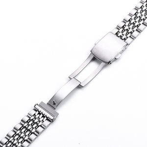 <span class=keywords><strong>Bracelet</strong></span> de montre en acier inoxydable à sept perles <span class=keywords><strong>Bracelet</strong></span> de montre en métal <span class=keywords><strong>Bracelet</strong></span> de chaîne de luxe avec double boucle de sécurité - Product Image 3