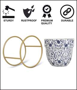 Macetas de hierro decorativas de calidad superior con soporte, perfectas para uso en interiores y exteriores, ideales para la decoración del hogar y el jardín - Product Image 3