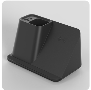 Portapenne da Scrivania con Logo Luminoso LED, Caricatore Wireless e Supporto per Telefono - Product Image 3