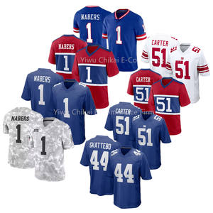 Camisetas Deportivas Bordadas Unisex 1 Malik Nabers 44 Cam Skattebo 51 Abdul Carter, Jersey de Fútbol Americano, Talla Grande - Product Image 1