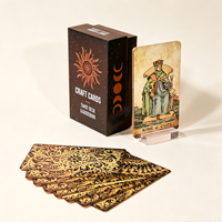 Jeu de 78 cartes de tarot, papier épais 300 g/m², impression d'illustrations personnalisées, estampage à chaud, jeu de divination avec guide