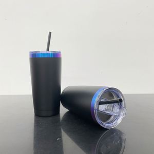 Vaso Personalizado con Logotipo, Degradado, de Acero Inoxidable de 20 oz, Azul y Morado, con Tapa y Pajita - Product Image 4