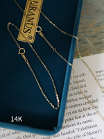 Cadena de Eslabón Tipo Cable Plano Brillante 1mm AU585 Joyería de Oro al Por Mayor Cadenas Permanentes Pulseras de Oro de 14k para Mujer