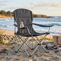 Chaise pliante légère en aluminium pour le camping en plein air avec porte-gobelet, siège de loisirs portable