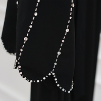 Haute qualité à la main perles Abaya EID noir Abaya Robe modeste Robe Caftan vêtements islamiques fête musulmane Robe de soirée Ramadan