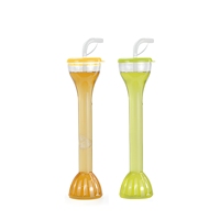 Gobelet de jardin en forme d'haltère à col long de 16 oz avec couvercle et paille, réutilisable pour usage extérieur, vente directe usine