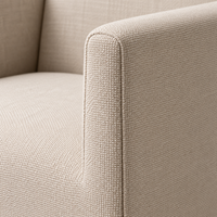 Fauteuil de salle à manger rembourré avec jupe longue, tissu tissé croisé, chaise de salle à manger moderne minimaliste avec jupe