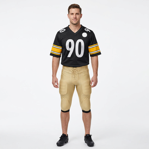 Maillot de football américain personnalisé pour homme, col en V, manches courtes, 100 % polyester, maille respirante, uniforme d'équipe, taille adulte - Product Image 1