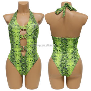 S690ชุดว่ายน้ำชิ้นเดียวบอดี้สูทพิมพ์ลายชุดว่ายน้ำนีออนสำหรับผู้หญิงในสไตล์เล็กๆชุดว่ายน้ำแฟชั่น - Product Image 2