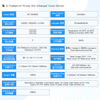 Imprimante UV à plat I3200 AI A3+ Édition Vision Améliorée, Machine d'impression DTF pour étiquettes 3D en silicone et TPU, pour logos et autocollants sur tissu