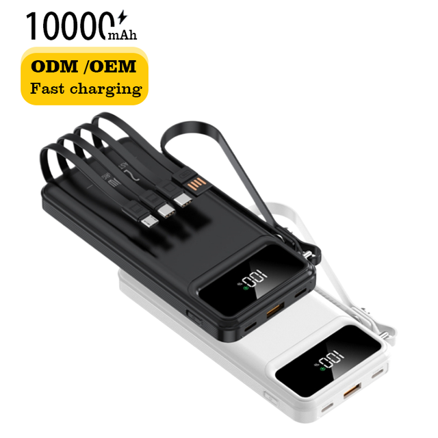 ODM/OEM New Model Outdoor Portable 10000mAh Li-Polymer Power Bank Double USB Type-C LED Display PD20W QC3.0 22.5W Fast Charge