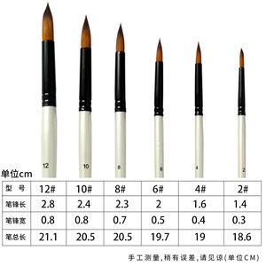 BOMEIJIA - Juego de 6 Pinceles de Acuarela Blancos Perla para Principiantes, Pinceles de Pelo de Nailon para <span class=keywords><strong>Pintar</strong></span> con Acrílico y Gouache - Product Image 5