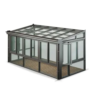 Cheap Aluminum Outdoor Patio Sun Room Modern Flat Glass Tiny Houses Porch Sunroom Enclosure Summerhouses