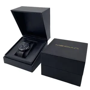 Oem Wholesale Pu Leather Watch Storage Case Single Wrist Watch Bevel Box with Logo Printing
