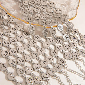 Pulsera de Constelación de Acero Inoxidable Plateada, Joyería Redonda para Mujer, Regalo, Pulseras con Dijes de Moda - Product Image 1