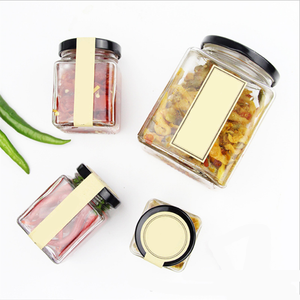 ¡Producto en oferta! Tarro de vidrio cuadrado para comida <span class=keywords><strong>Frutta</strong></span> del Prato de Shanghai con tapa de metal - Product Image 1