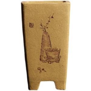 Maceta de cerámica para bonsái, cuadrada, miniatura, tallada a mano, de arcilla púrpura, para uso en interiores. - Product Image 5