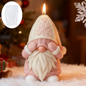 Molde de Silicona HY con Diseño de Santa Claus y Gnomo Navideño para Hacer Jabón, Yeso, Resina y Velas - Product Image 2