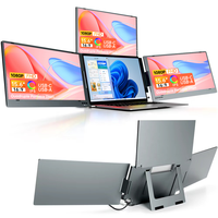 Moniteur portable Eimio 15,6 pouces 1080P Quad pour ordinateur portable, extension triple écran FHD IPS, Type-C Plug & Play avec support, fabricant OEM