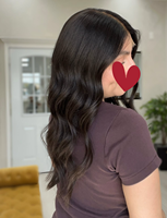 Perruque en cheveux naturels, vente en gros, avec dessus en dentelle, couleur brun naturel, ondulations souples, nœuds blanchis, perruque américaine pour mariage, nœuds simples en silicone