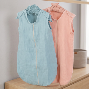 Saco de dormir de muselina de 3 capas 100% algodón Cierre de cremallera de verano sin relleno - Product Image 2