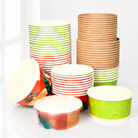 Tazón Redondo de Papel, Precio Directo de Fábrica, Apilable, con Logotipo Personalizado Impreso, para Uso en Servicios de Catering, Material de Grado Alimenticio Seguro, Libre de BPA
