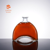 Bouteille de vin en verre de 700 ml, fond en forme de dôme incurvé unique, style artistique minimaliste, idéale pour les coffrets cadeaux de fêtes