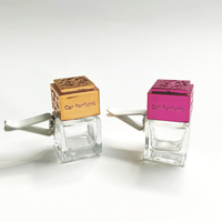 Luxe Carré Rose Or Couvercle Évent De Voiture Diffuseur D'air Désodorisant Clip En Métal Parfum De Voiture Bouteille De Parfum