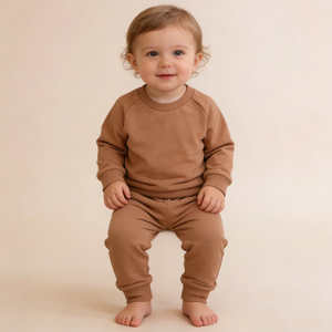 Hongbo Solid Designer logo Child Sweat Suit Sets 3-14 Years Wholesale Custom 100% Cotton Tracksuit Jogger Kids <strong>Clothing</strong> - Product Image 3