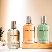 Flacon de parfum personnalisé en verre noir mat de luxe, cylindrique, vide, 30 ml, 50 ml, 100 ml, avec boîte et logo personnalisé