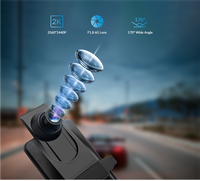 Kamera Dasbor Dual Lens Full HD Terpasang di Spion, Perekam Video, Rekaman Darurat, Deteksi Gerak, GPS, WiFi, Penglihatan Malam, 64G, Layar Sentuh