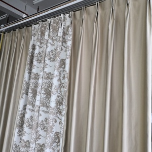 Trung Quốc Nhà máy thực hiện để đo lường hiện đại màu be Chenille satin cửa sổ bị chèn ép xếp li Rèm cho phòng khách - Product Image 4