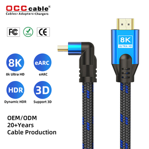<span class=keywords><strong>Cable</strong></span> HDMI 8K 2.1b de 48 Gbps, <span class=keywords><strong>Cable</strong></span> HDMI de Ángulo Recto de 90 Grados de Ultra Alta Velocidad, Compatible con 8K60Hz 4K120Hz para PS5, Xbox, Laptop, <span class=keywords><strong>TV</strong></span> - Product Image 1