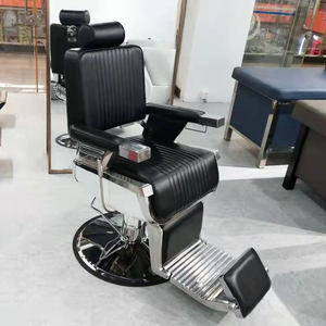 Silla de peluquero portátil moderna de cuero negro de lujo de alta calidad para hombres - Product Image 6