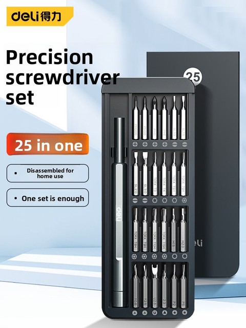 25-in-1 Precision Screwdriver Set Magnetic Mini Repair Tool Kit Aluminum Alloy Handle 55-60 HRC Hardness for Electronics