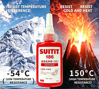 SUITIT 186 Gel Sellador de Roscas Anaeróbico de Alta Resistencia a la Desmontaje, Estándar de Protección Contra Incendios para Sellado y Bloqueo Profesional de Tuberías