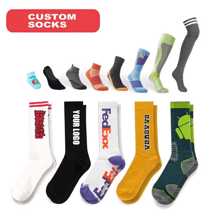 ZJFY- O0033 Customised logo Design Own Socks