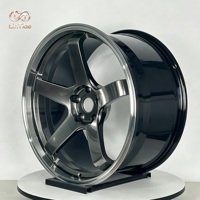 Rines Ligeros para Vehículos Eléctricos de 20 Pulgadas 5x120, Forjados en Color Gris Metálico, de 5 Radios, para Tesla Model Y, con Borde Pulido