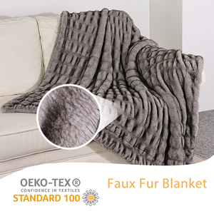 بطانية من فرو الأرانب الصناعي، قماش 100% بوليستر، ناعمة، من نوع لورا مينكي، للأريكة والسرير، بطانية شتوية - Product Image 3