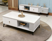 Ensemble de meuble TV et table basse de style nordique moderne, avec une construction durable, pour la maison, le salon, la chambre ou l'hôtel