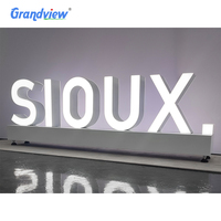 Señal de canal Led personalizada para negocios, señal iluminada LED de acero inoxidable con espejo dorado, logotipo LED 3D, señalización electrónica con letras retroiluminadas