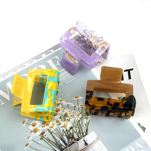 CANYUAN moda tatlı kadınlar saç aksesuarları oymak saç tokası kore tarzı renkli özel saç tokası pençe kelepçe kızlar için - Product Image 1