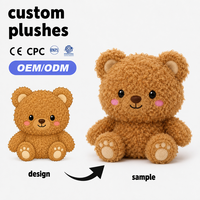 Boneka Squishy Custom, Boneka Teddy Bear Bulu Lembut, Boneka Hewan Isi Lembut, OEM/ODM untuk Hadiah Anak, Dekorasi Rumah, Grosir