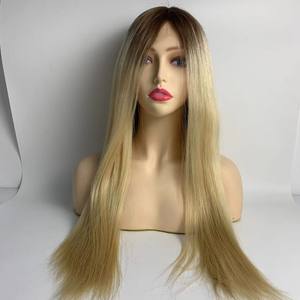 วิกผมซิลิโคนสำหรับผู้หญิงแก้<span class=keywords><strong>ผม</strong></span>ร่วงแบบเต็มวิก<span class=keywords><strong>ผม</strong></span>สีน้ำตาล<span class=keywords><strong>ราก</strong></span>สีบลอนด์วิกทางการแพทย์ - Product Image 1